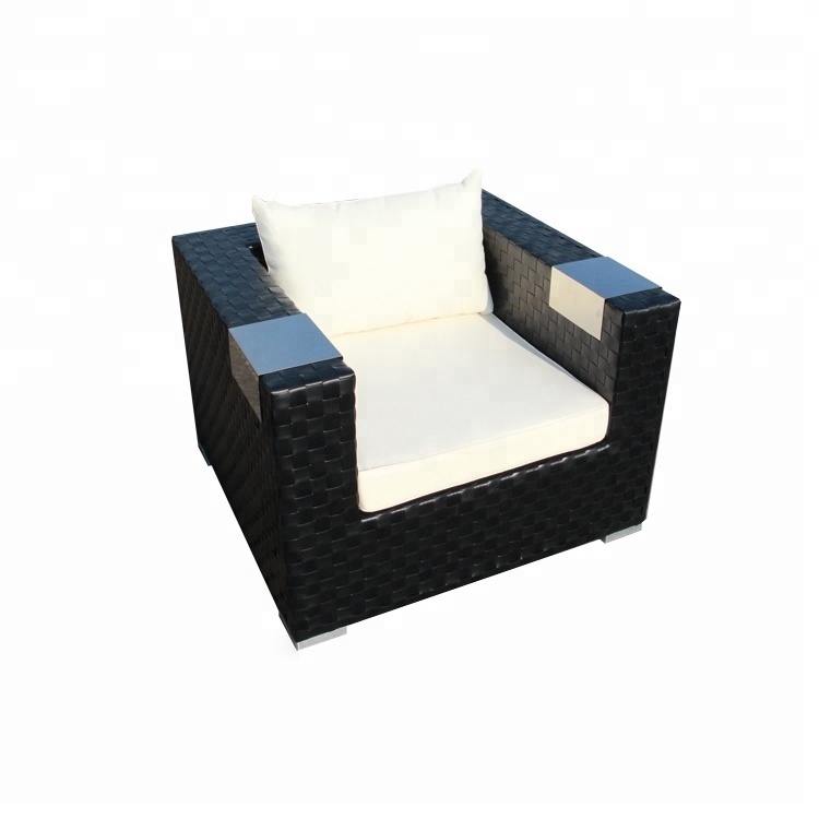 black color 7pcs outdoor rattan furniture sofa patio wicker sofa sets