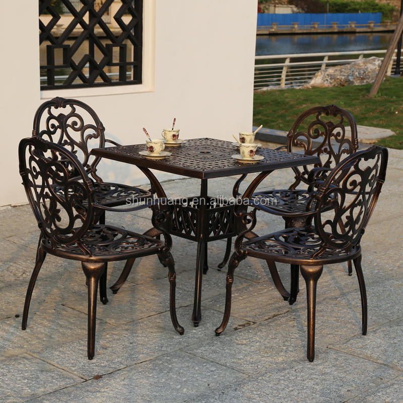 New arrive casual outdoor dining set cast aluminium patio furniture