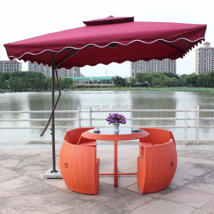 comfortable PE rattan furniture wicker pumpkin shape dining table and chair