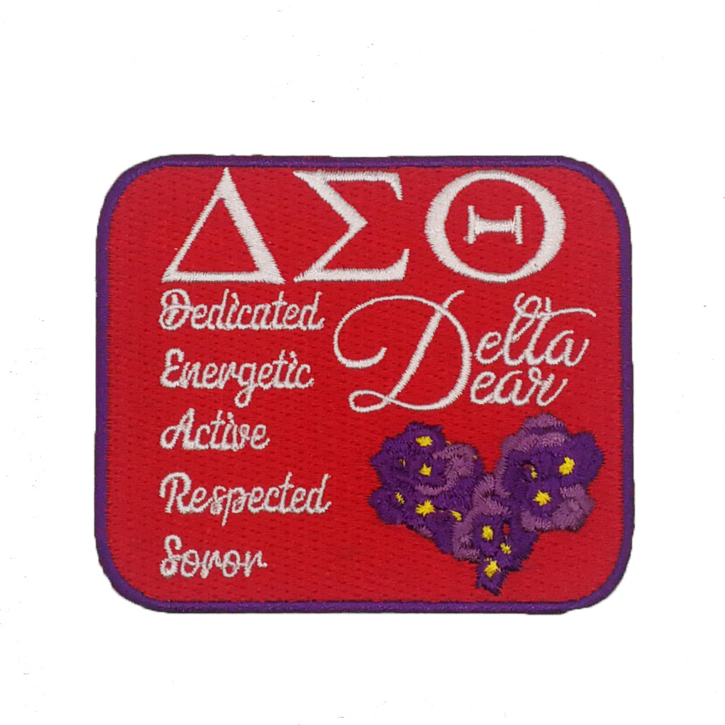 Iron On Greek Red Sorority Designs Patches Custom DST Fraternity Intl Soror 1913 Embroidered Patch For Clothes Delta Sigma Theta