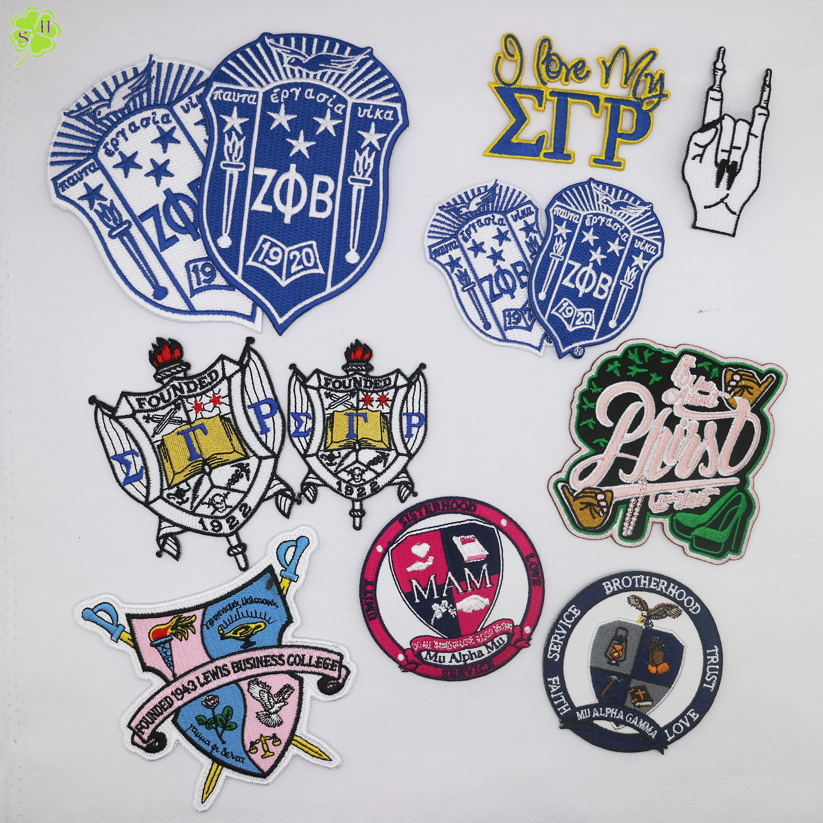 zeta phi beta sorority and fraternity shield patches custom greek iron on letters chenille embroidery patches