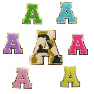 Stock Muliti Color Chenille Letters Wholesale Custom Letter Chenille Patches Iron On