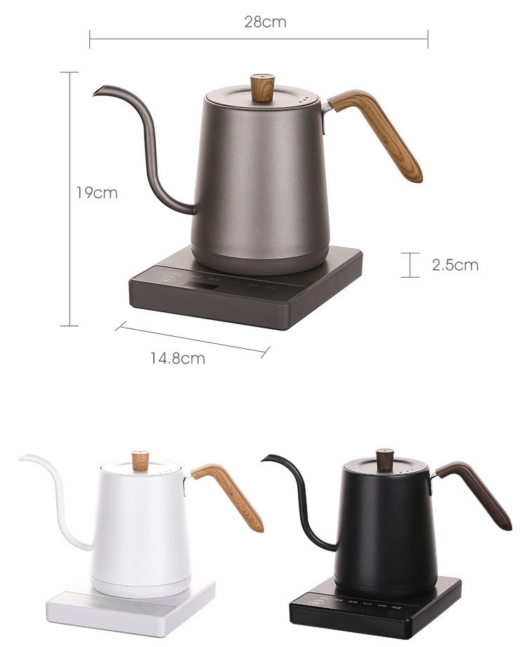 Stainless Steel Electric Coffee Kettle 110v 220v Gooseneck Pour Over Coffee Pot