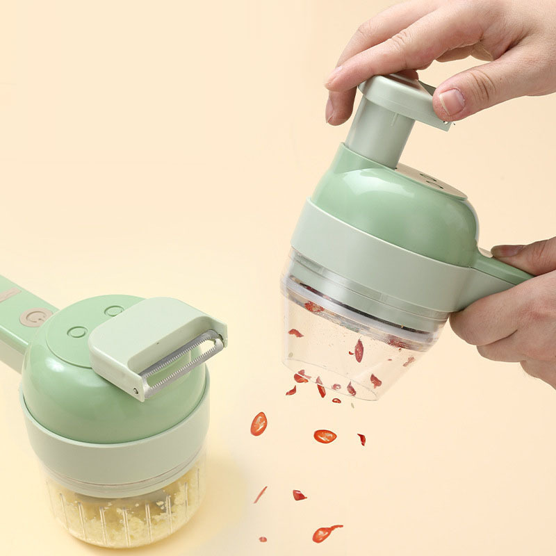 4 in 1 Garlic Grinder usb wireless handheld kitchen portable automatic electric vegetable cutter set