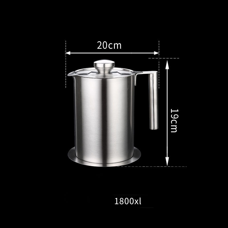 Stainless Steel Oil Tank With Strainer Bacon Grease Container For Cooking Oil Bottle Drippings