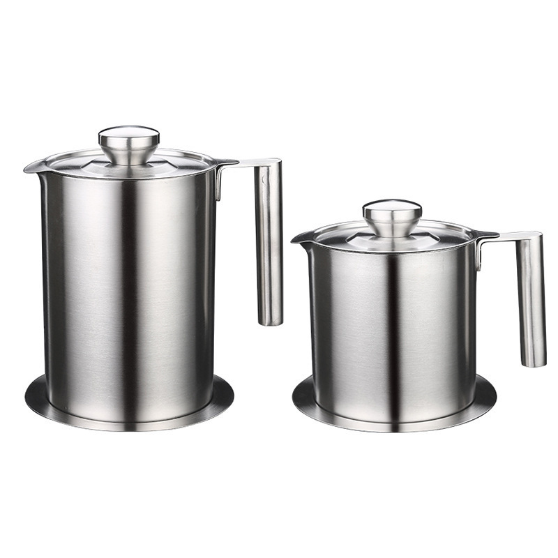 Stainless Steel Oil Tank With Strainer Bacon Grease Container For Cooking Oil Bottle Drippings