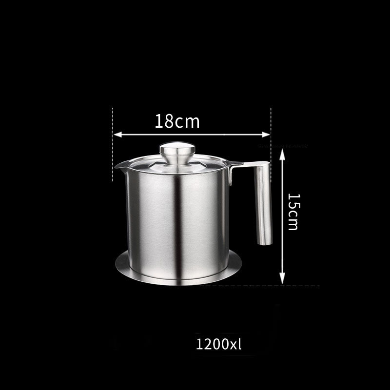 Stainless Steel Oil Tank With Strainer Bacon Grease Container For Cooking Oil Bottle Drippings