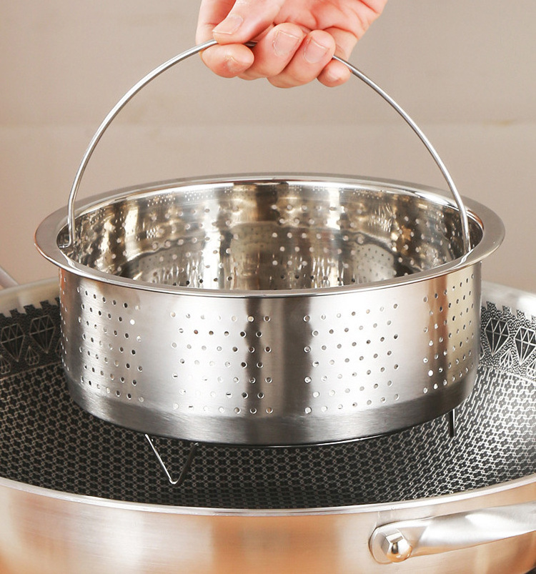 304 Stainless Steel Food Steamer Basket for egg meat Prssure Cooker Rice Steam Basket