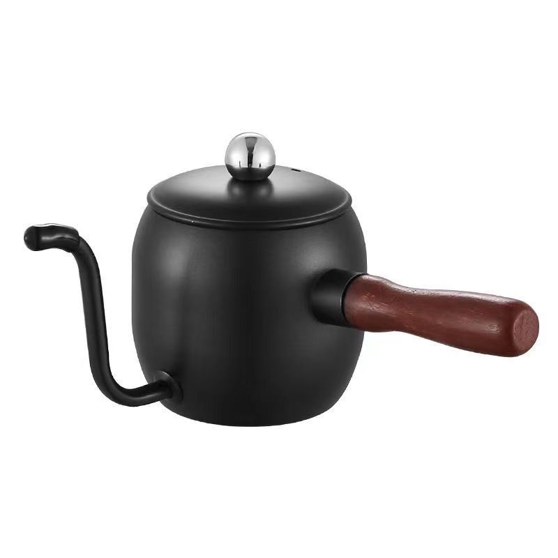 Stainless Steel Stovetop Coffee Pot Wooden Handle Turkish Greek Arabic Gooseneck Pour Over Coffee Kettle