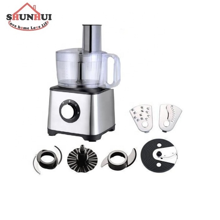 Kitchen Appliance Food processor  6 in 1 Stainless Steel Body 600W 8 Cup Food Processor Multi-Function