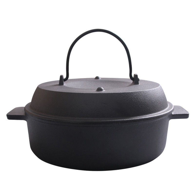 BBQ Roaster Cast Iron Cooking Pot Baking Sweet Potato Pot