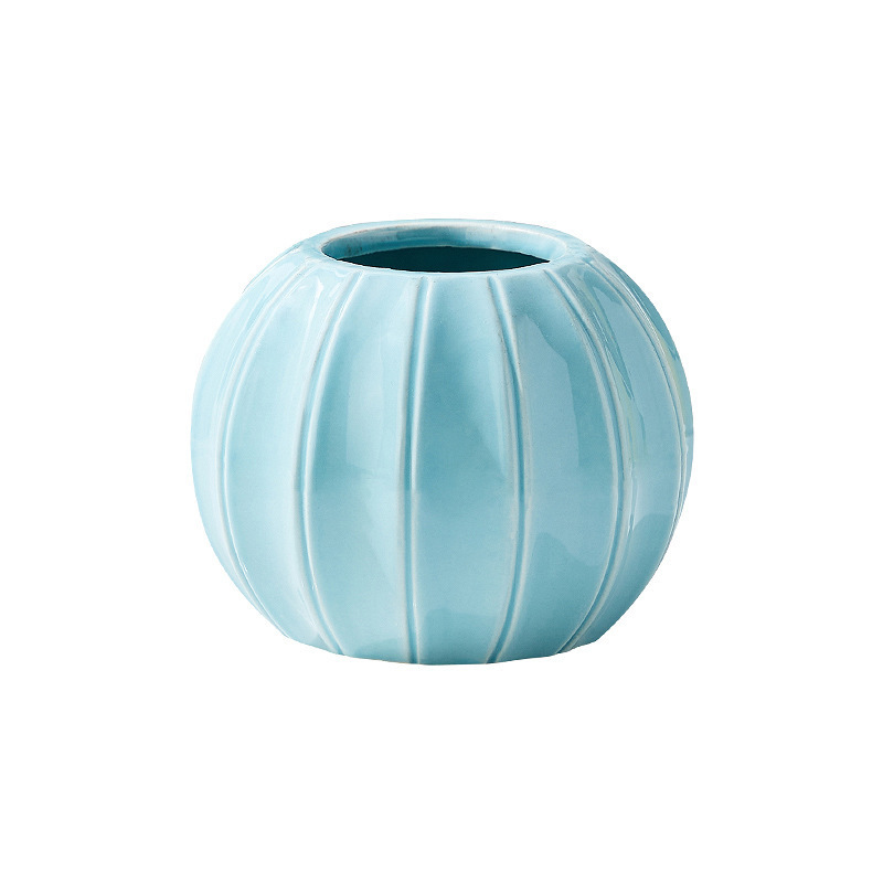 Small Pumpkin Shape Ceramic Vase Desktop Decor