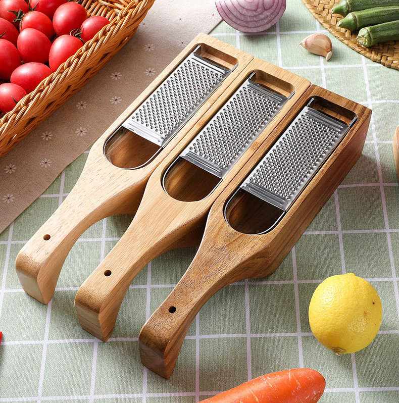 MultiPurpose Chocolate Cheese Grater With Wood Storage Box Container