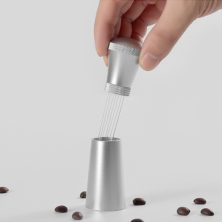 Espresso Distribution Tool for Coffee Stirring Professional Barista Hand Tamper Needle Coffee Distributor with Stand