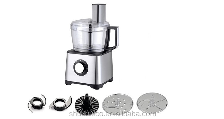 Kitchen Appliance Food processor  6 in 1 Stainless Steel Body 600W 8 Cup Food Processor Multi-Function