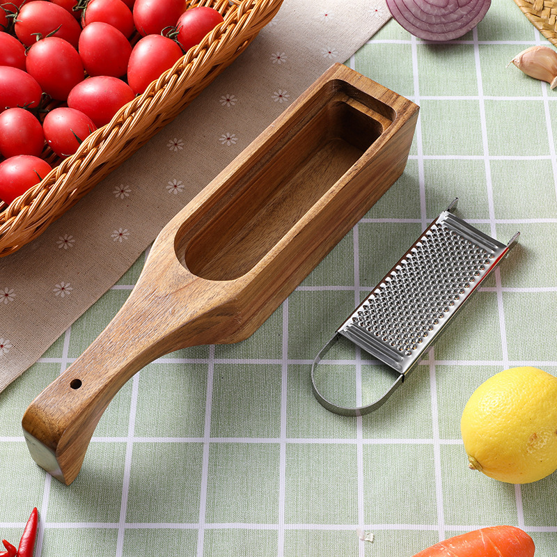 MultiPurpose Chocolate Cheese Grater With Wood Storage Box Container