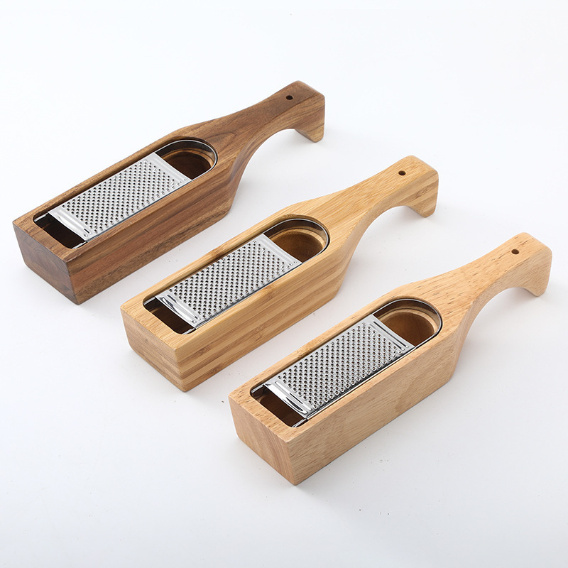 MultiPurpose Chocolate Cheese Grater With Wood Storage Box Container