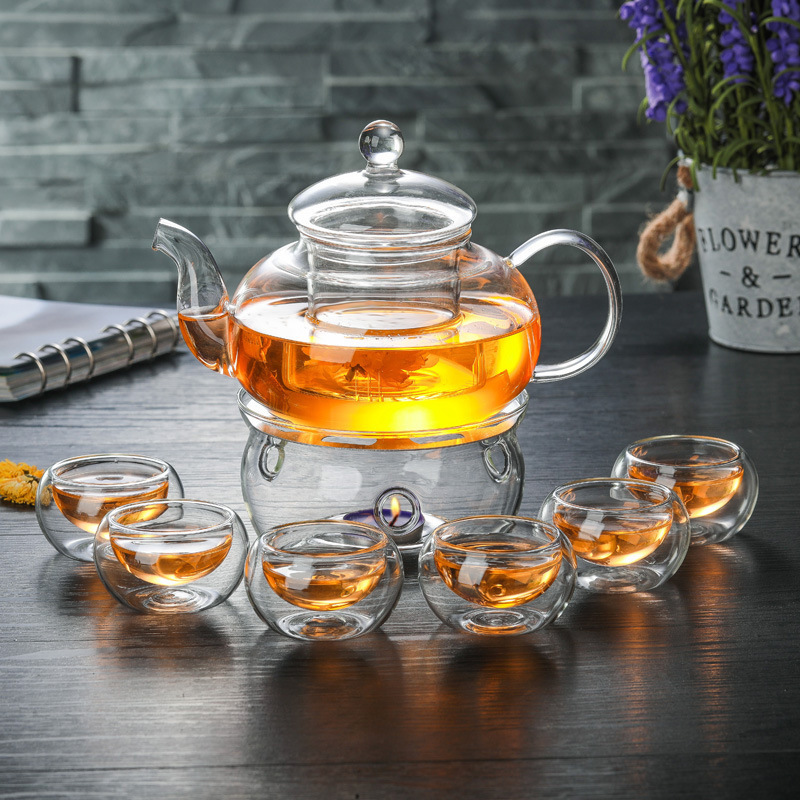 Kongfu Tea Cup Pot with Filter and Lid Multi Styles Tea Maker Borosilicate Glass Tea Pot set