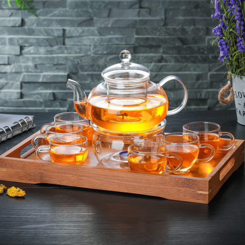 Kongfu Tea Cup Pot with Filter and Lid Multi Styles Tea Maker Borosilicate Glass Tea Pot set