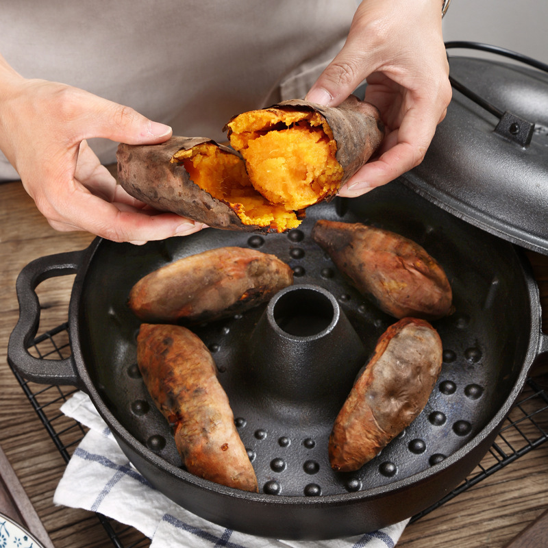 BBQ Roaster Cast Iron Baking Pot Sweet Potato Casserole