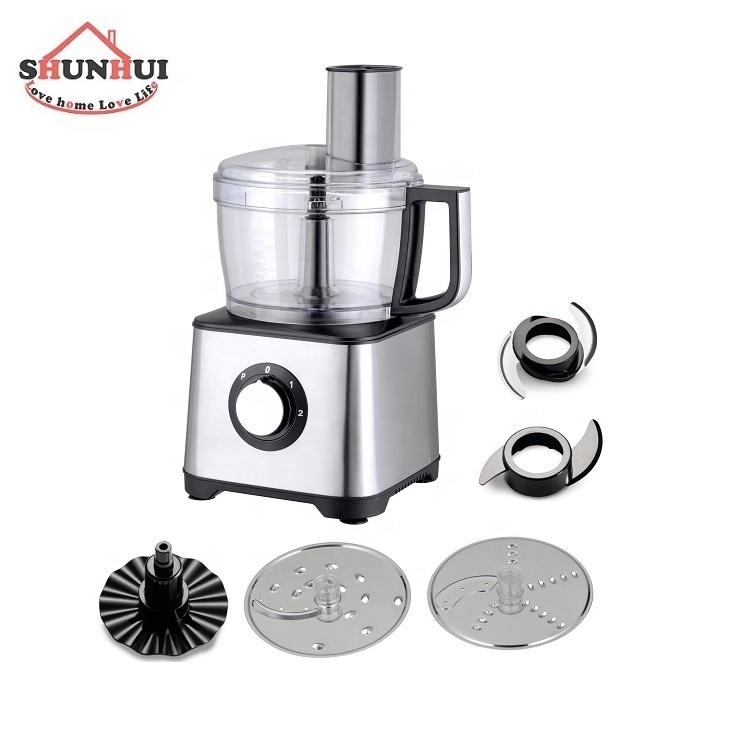 Kitchen Appliance Food processor  6 in 1 Stainless Steel Body 600W 8 Cup Food Processor Multi-Function