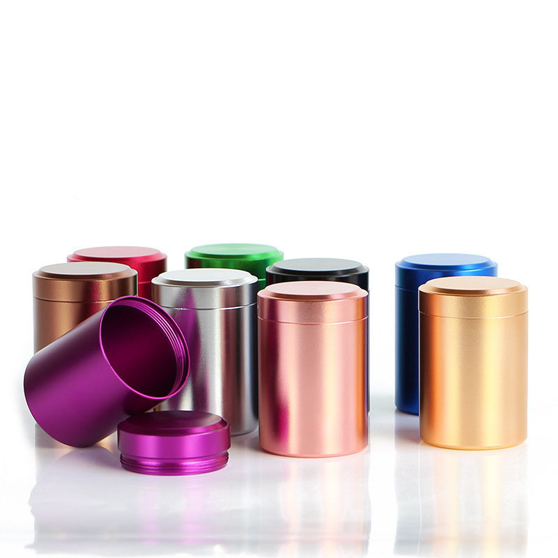 Mini Aluminum Tea Can with Lid Tea Storage Jar