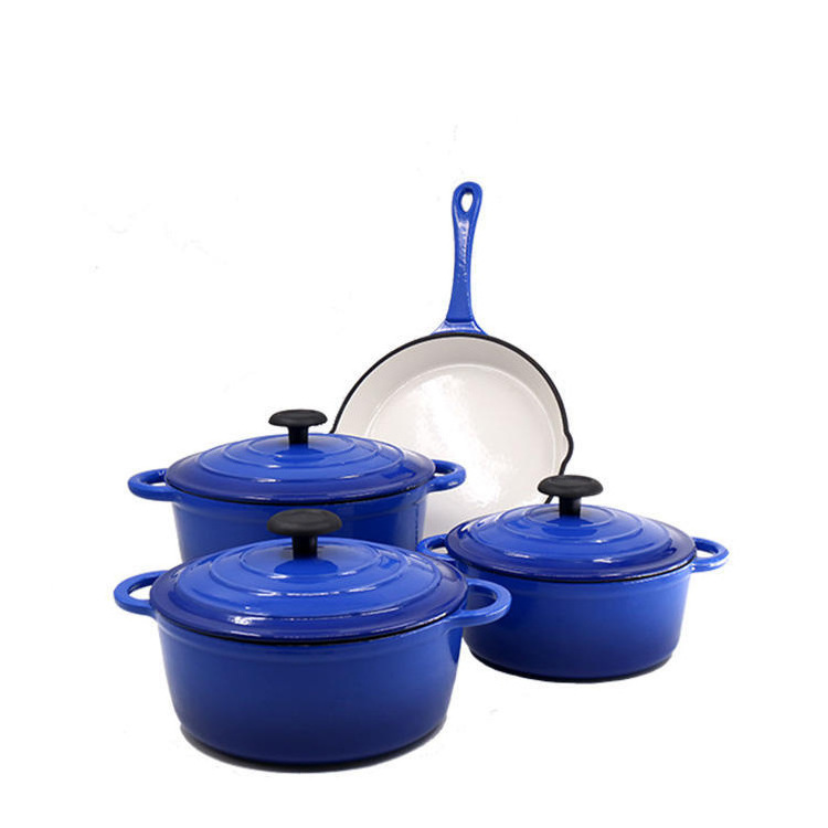 Enamel Cast Iron Kitchenware Set Pots and Pans Cast Iron Cookware Sets