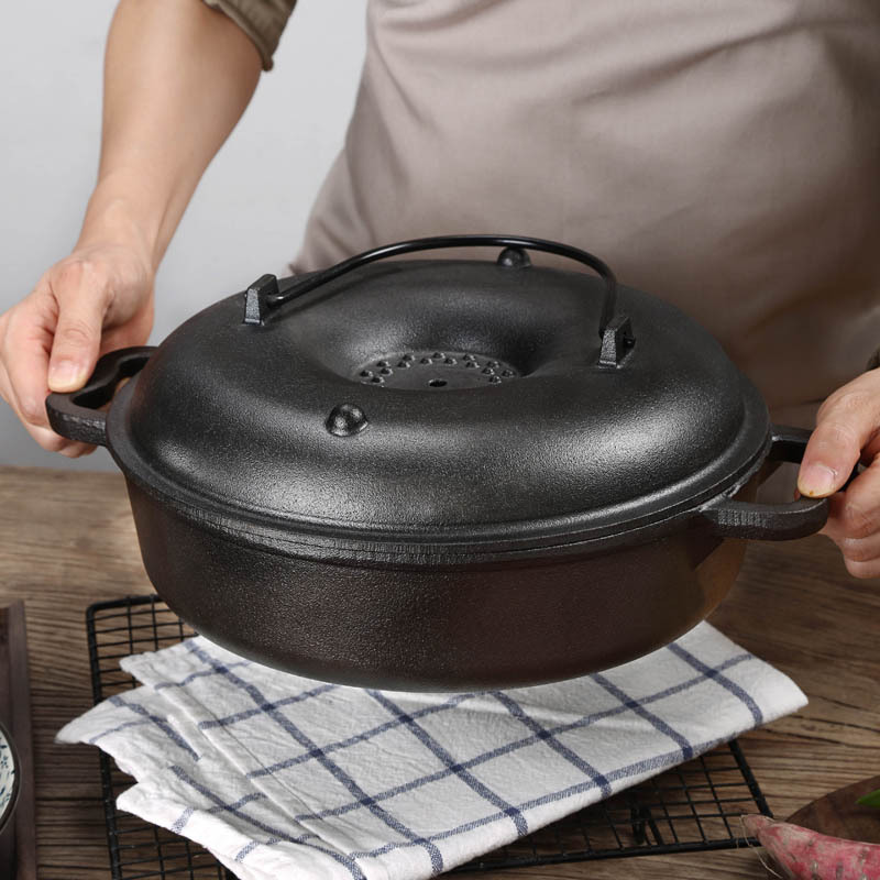 BBQ Roaster Cast Iron Baking Pot Sweet Potato Casserole