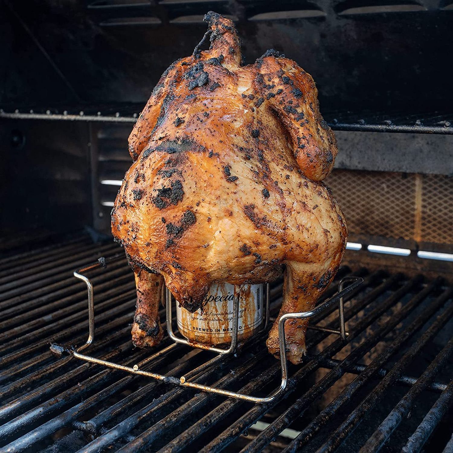 Beer Can Chicken Holder for Grill and Smoker Stainless Steel Chicken Stand with Handle