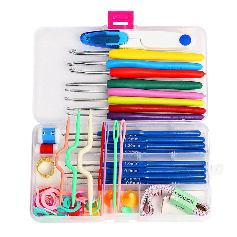 57 in 1 Full Set DIY 16 Crochet Knitting Needles Weaving Sewing Tools Crochet Hooks Set