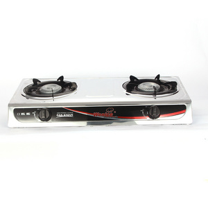 Stainless Steel Portable Gas Stove Kitchen Indoor Table Gas Cooker 2 Burner Gas Stove