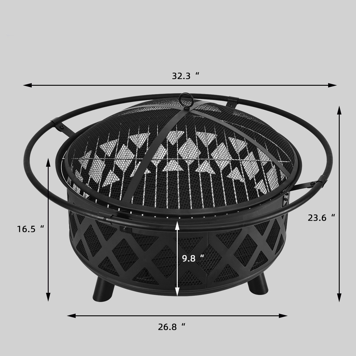 Camping Heater Outdoor Fire Pit Wood Burning Patio & Backyard Firepit BBQ Grill Barbecue Grills