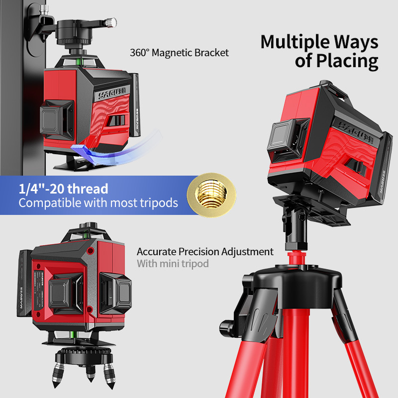 360 16 lines High precision laser level self-leveling, outdoor level blue and green laser   4D16lines