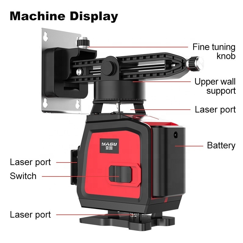 4d self leveling 360 rotary lazer level green beam laser 16 cross lines oem prices