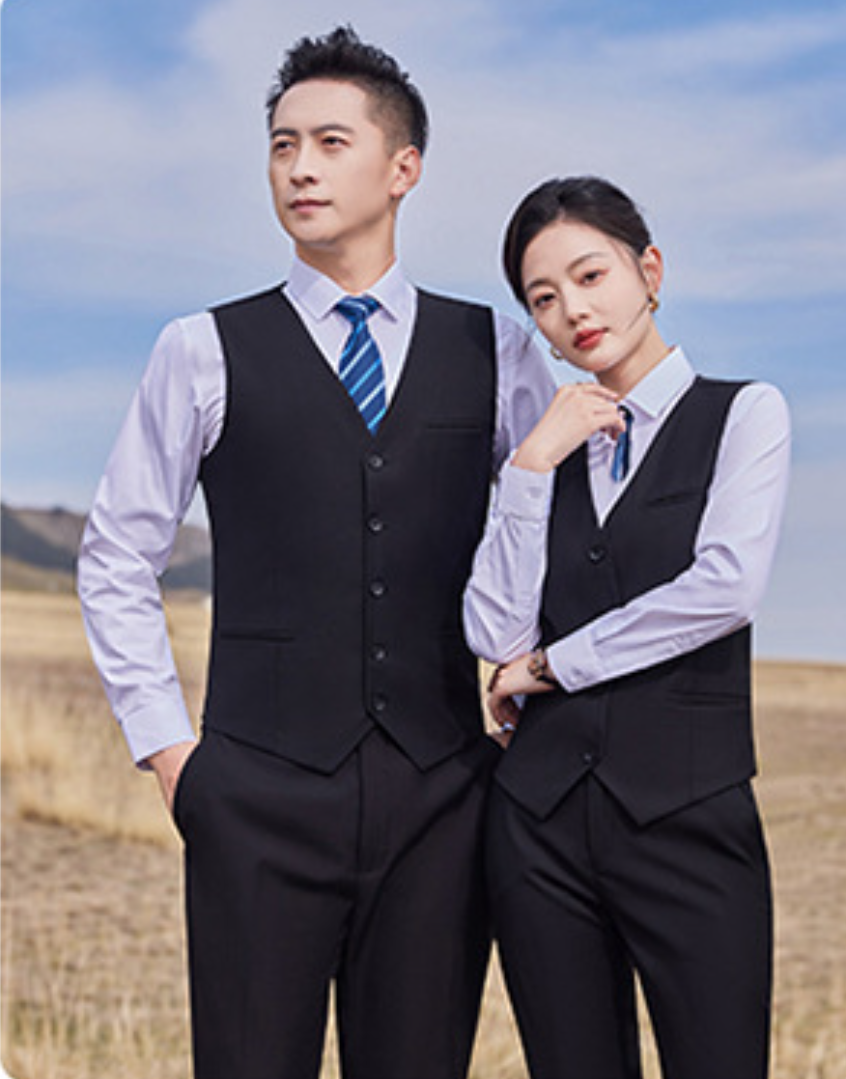 Occupational suit vest men and women outside the hotel bank work clothes single vest black work suit undershirt waistcoat