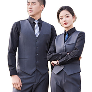 Occupational suit vest men and women outside the hotel bank work clothes single vest black work suit undershirt waistcoat