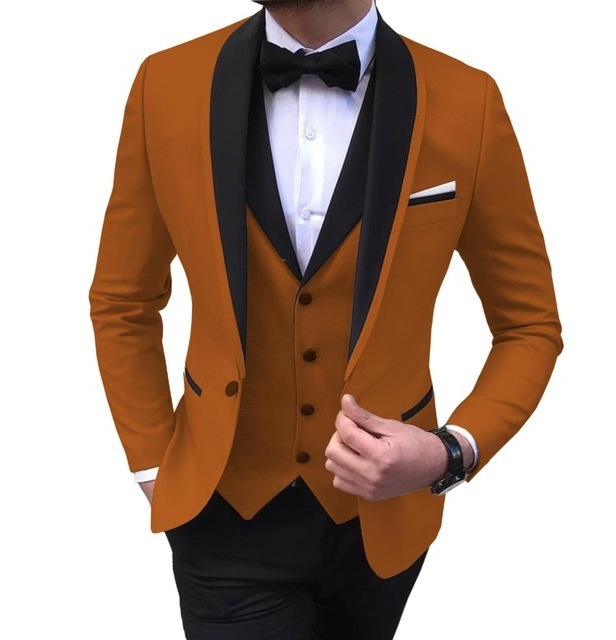 oem luxury latest design 3 pieces set professional black white light grey slim fit coat pant casual formal suit for men