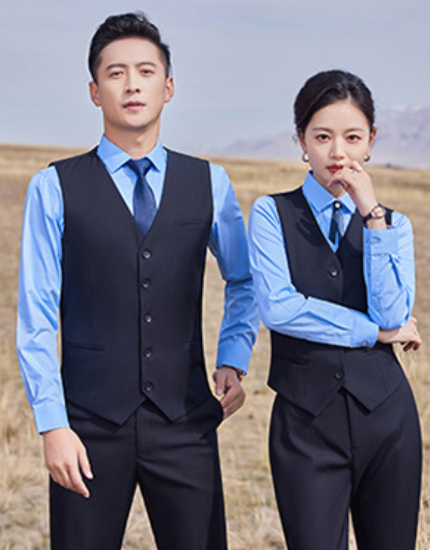 Occupational suit vest men and women outside the hotel bank work clothes single vest black work suit undershirt waistcoat