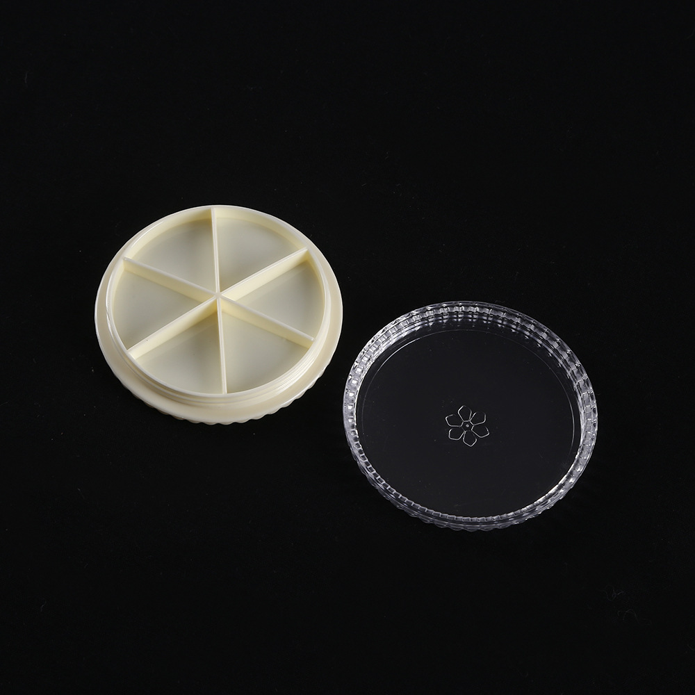 Turntable box nail and earring medicine packaging and storage box 6-grid petal disc plastic box