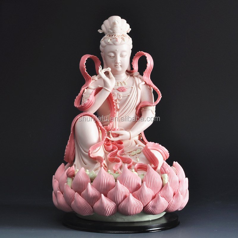 High Quality Wholesale Porcelain Religious Crafts Ceramic Figurine Guanyin Buddha Statue