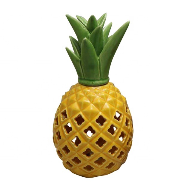 Fruit style LED night light desktop Home Decoration Hollowing out Ceramic pineapple LED lamp