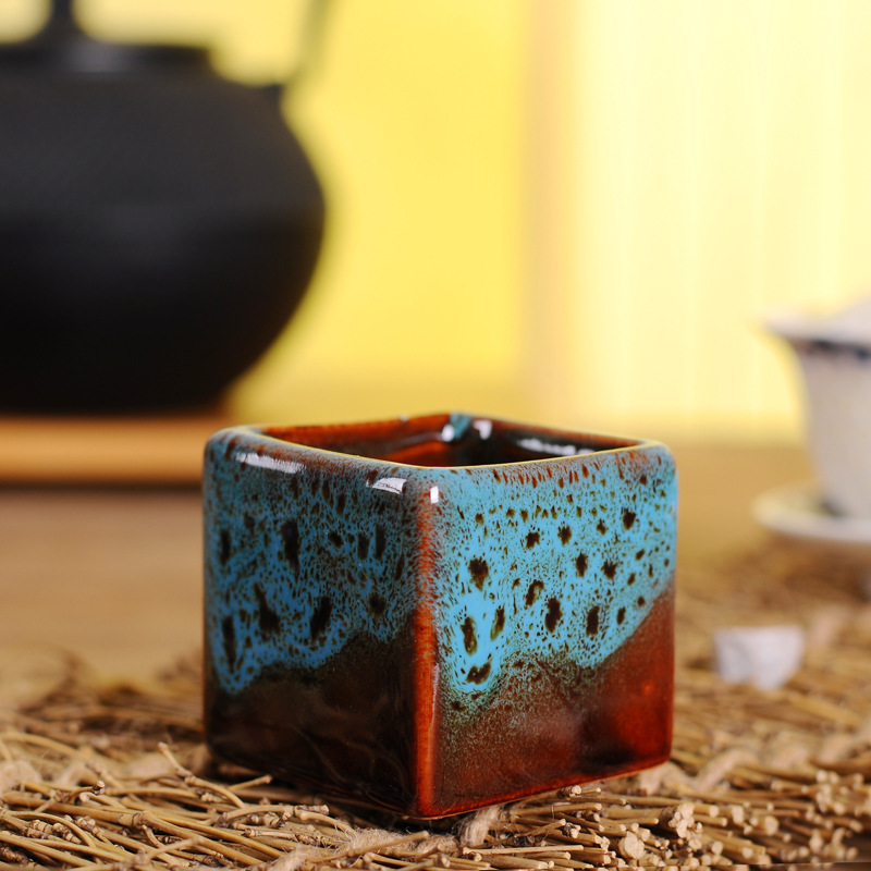 5.3*5.3*5cm Ceramic Glazed Minitype Square Flower Pot ,Mini Bonsai Pots Wholesale