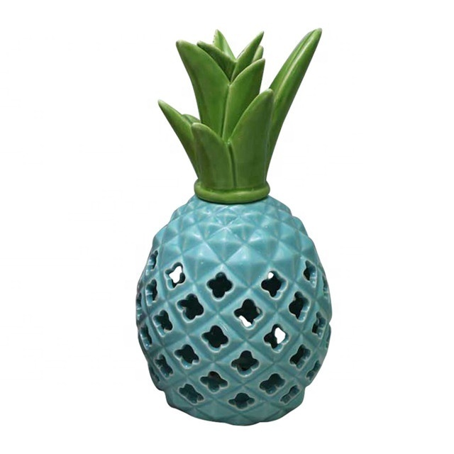 Fruit style LED night light desktop Home Decoration Hollowing out Ceramic pineapple LED lamp