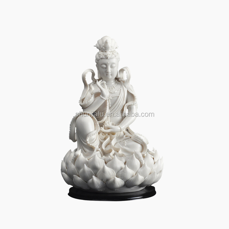 High Quality Wholesale Porcelain Religious Crafts Ceramic Figurine Guanyin Buddha Statue