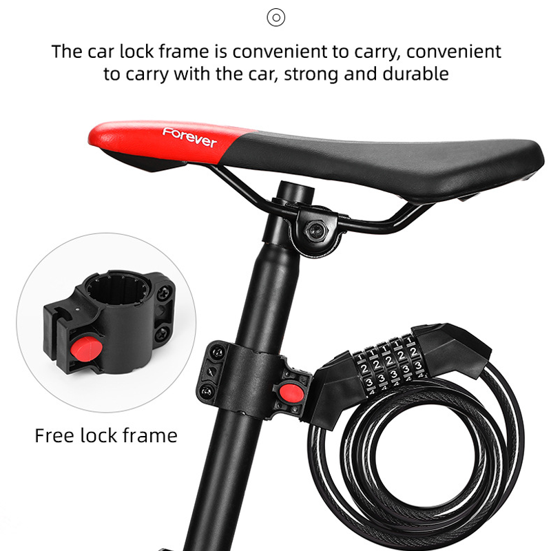 Combination Bike Cable Lock 47Inch Long High Security 5-Digit Resettable Bicycle Lock with Custom Logo