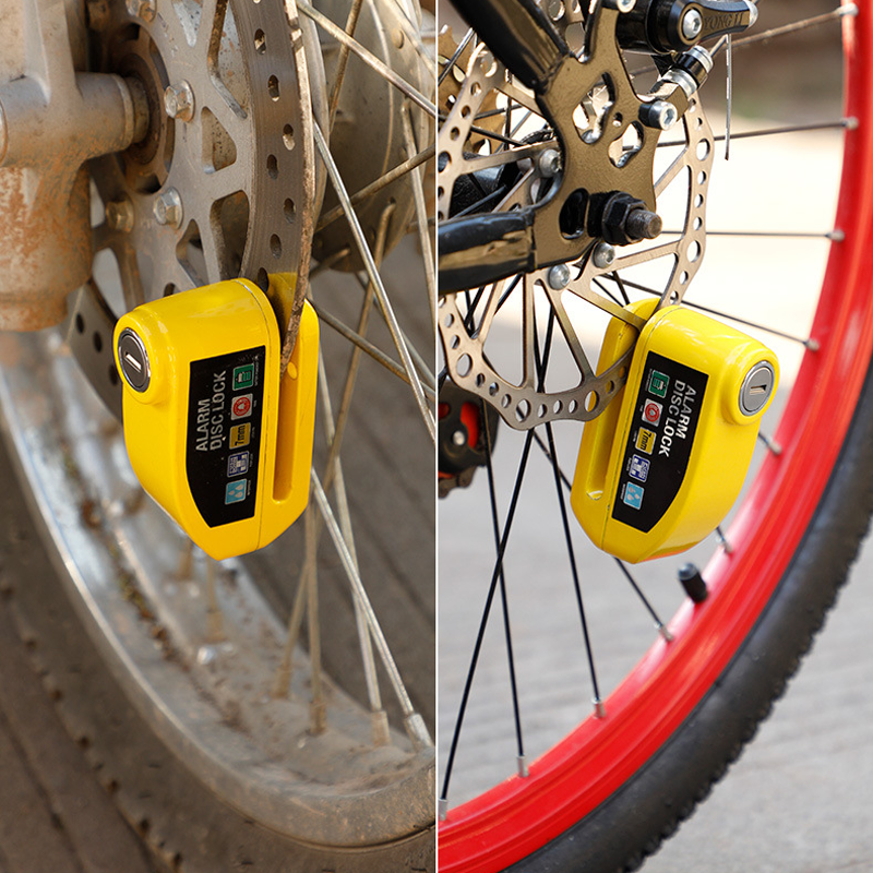 Bike Wheel Disk Lock Alarm 110dB 7mm Pin Reminder Cable 2 Keys Disc Brake Lock for Motorcycle Bike Scooter