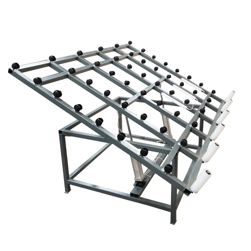 High quality pneumatic adjustment aluminum turnover table for doors and windows