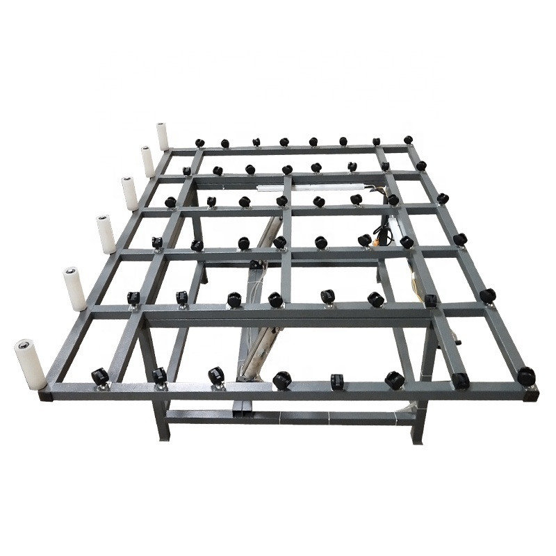 High quality pneumatic adjustment aluminum turnover table for doors and windows