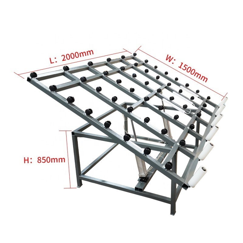 High quality pneumatic adjustment aluminum turnover table for doors and windows