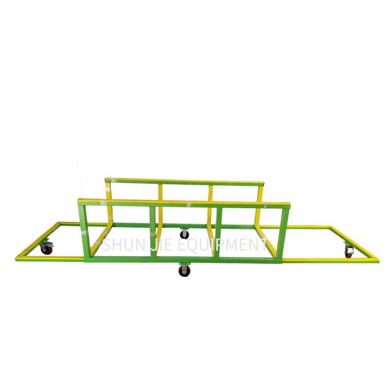 Four Wheels Steel Hand Truck Cart Platform Trolley for Warehouse Green Stainless Industrial Color